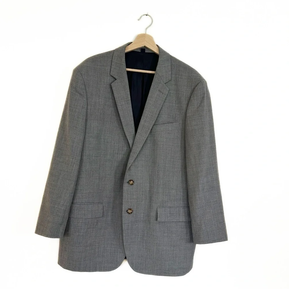 J.Crew Men’s Size 46R Gray Wool Thompson Modern Suit Blazer Sport Coat Jacket
